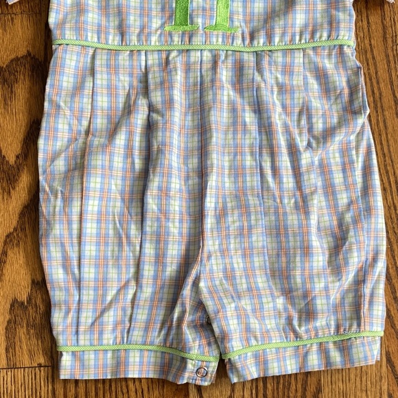 Plaid with monogram H, Remember Nguyen button one piece, size 18 months. - Picture 3 of 9